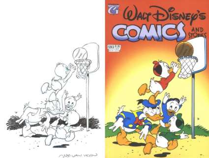 William Van Horn | Donald Duck ARC WDC 593 - Original preparational cover drawing by William van Horn - (1993) | Catawiki