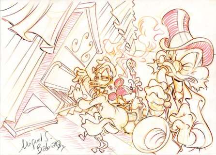 Miguel Sánchez Babiano | Donald Duck, Mickey Mouse, Uncle Scrooge - Disney Jazz Fussion Trio - Signed Original Drawing by Miguel Sánchez Babiano - (2023) | Catawiki