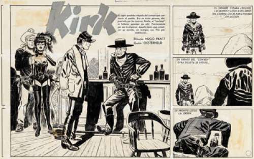 Hugo Pratt Sgt. Kirk Story Page 4 Original Art (Misterix, c. 1953-55).