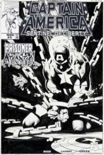 Ron Garney and Dan Green Captain America: Sentinel of Liberty #3 Cover Original Art (Marvel, 1998).