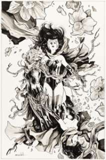 Valerio Schiti X-Men: The Trial of Magneto #4 Scarlet Witch Cover Original Art (Marvel, 2022).