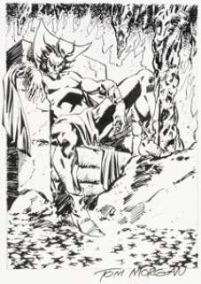 1990 Impel Marvel Universe #78 Mephisto - Original Trading Card Artwork by Tom Morgan | Heritage