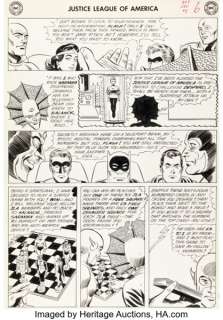 Mike Sekowsky and Bernard Sachs Justice League of America #1 Story Page 6 Original Art (DC, 1960).