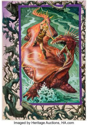 John Buscema, Rudy Nebres, and Peter Ledger Marvel Super Special #12 WeirdWorld "Warriors of the Shadow Realm" Inside Front Cover Illustration Original Art (Marvel, 1979).