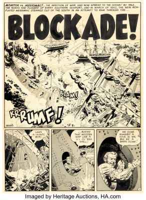 Wally Wood Two-Fisted Tales #31 "Blockade!" Complete 6-Page Story Original Art (EC, 1953). (Total: 6 Original Art) | Heritage