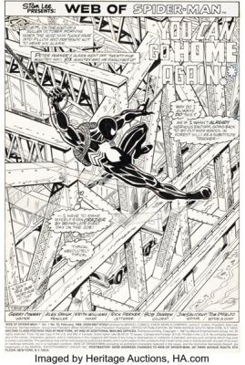 Alex Saviuk and Keith Williams Web of Spider-Man #35 Splash Page 1 Original Art (Marvel, 1988). | Heritage