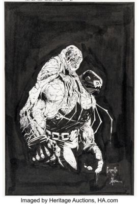 Greg Capullo and Jonathan Glapion Batman: Last Knight on Earth #2 Bane and Scarecrow Cover Original Art (DC, 2019).