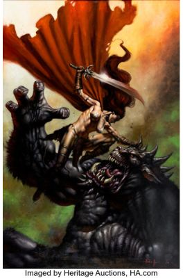 Lucio Parrillo Red Sonja #78 Cover Painting Original Art (Dynamite Entertainment, 2013). | Heritage