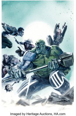 Gabriele Dell’Otto Fear Itself: Hulk vs. Dracula #2 Cover Painting Original Art (Marvel, 2011). (Total: 2 Original Art) | Heritage