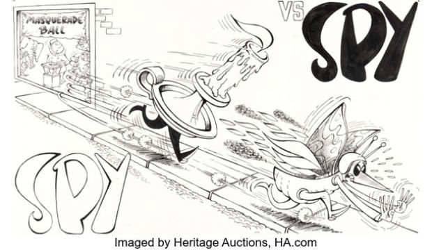 Antonio Prohias MAD #116 Spy vs. Spy Header Illustration Original Art (EC, 1968). | Heritage