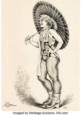 Robert Crumb - Carol Engberg in Bathing Suit Illustration Original Art (1983). | Heritage