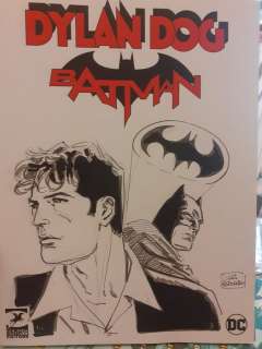 Raimondo, Luca | Batman, Dylan Dog - illustrazione originale su white cover variant ed. - EO - (2023) | Catawiki