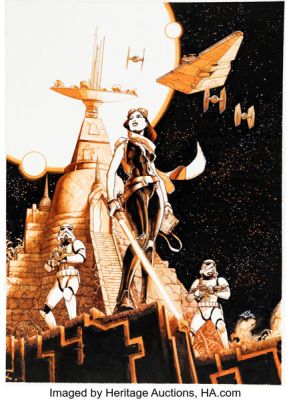 Olivier Vatine - Star Wars, Mara Jade, By The Emperor’s Hand Illustration Original Art (2023). | Heritage