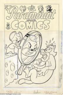 Dave Tendlar - Harvey Comic Hits #60 "Paramount Animated Comics" Cover Original Art (Harvey, 1953). This -