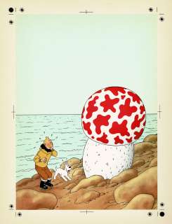 Hergé (Studios) | Tintin, L’Etoile Mystérieuse, bleu de coloriage et son film noir pour la couverture de l’album. | Septimus