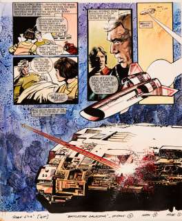 Battlestar Galactica original artwork (1980) by Martin Asbury for Look-in… | Comic Book Auctions ltd