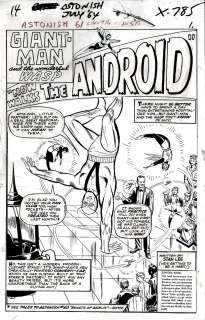 Steve Ditko George Roussos - tales to astonish #61 p 1 splash (this is only ditko drawn silver age giantman splash & story! ) large art - 1964
