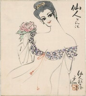 Ko Kojima Hand-Drawn Color Shikishi on a shikishi (decorative paper board) titled "Sennin Buraku" | Mandarake (Big Web)