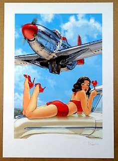 Romain Hugault - 1 Offset Print - Pin-Up Avion - Pomme d‘amour - 2016