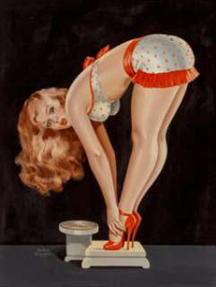 Peter Driben (American, 1902-1968) Pin-Up on Scale, Wink magazine cover, April 1955 Oil on board 36 x 28 inches (91.4... | Heritage