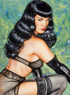 Olivia De Berardinis (American, b. 1948) Bettie Page Watercolor on paper 19-1/2 x 14-1/2 inches (49.5 x 36.8 cm) (sig...