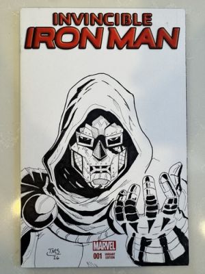 Doctor Doom Sketch By TMS With COA. Iron Man Blank Variant | eBay US (Buy It Now)