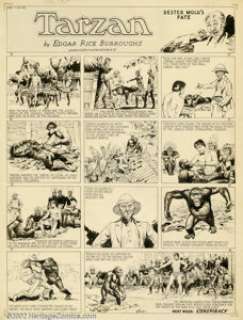 Tarzan Hal Foster - Original Art for Tarzan Sunday dated 1-20-35 (United Features Syndicate, 1935). An exciting - | Heritage