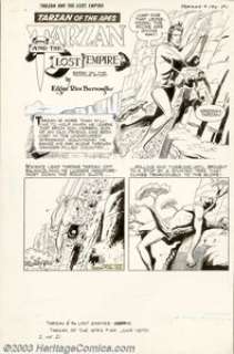 Paul Norris and Mike Royer - Original Art for Tarzan #194, page 1 (Gold Key, 1970). Tarzan and his trusty monkey, -