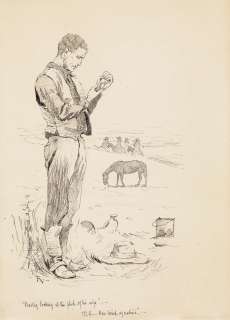 FREDERIC REMINGTON.  (AMERICAN / WESTERN) "Bailey Looking at the Photo of his Wife." | Swann Galleries