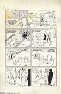 Bill Hudson - Original Art Complete Three Page Story for Little Audrey #26, "Casper the Ghost" -