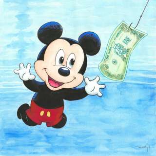 Jordi Juan Pujol - Mickey Mouse - Tribute to Nirvana [Nevermind, album] - Watercolor Painting | Catawiki