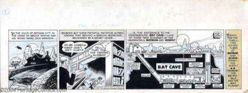 Bob Kane - Original Comic Strip Art for Batman Daily dated 10-29-43 (DC Comics, Inc./McClure Syndicate, 1943). A - | Heritage