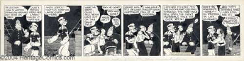Elzie Crisler Segar - Original Comic Strip Art for Popeye Daily dated 9-5-32 (King Features Syndicate, 1932). On - | Heritage