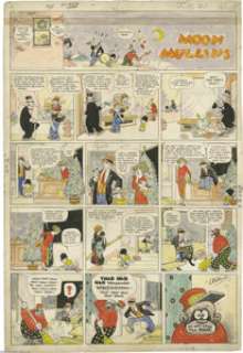 Frank Willard - Moon Mullins Hand Colored Sunday Comic Strip Original Art, dated 12-21-24 (Chicago Tribune, 1924). -