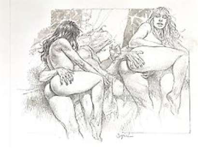 Paolo Eleuteri Serpieri - 1 Pencil drawing - Druuna - with CoA | Catawiki