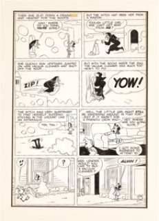 Irving Tripp - Marge‘s Little Lulu #65, page 36 Original Art (Dell, 1953). Ol‘ Witch Hazel doesn‘t get very far -