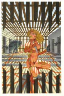 Steve Fastner and Rich Larson - Jungle Girl Pin Up Illustration Original Art (undated).  Sheena -- eat your heart -