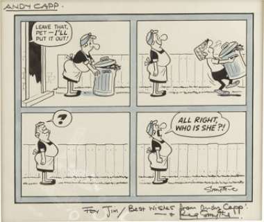 Reg Smythe - Andy Capp Daily Comic Strip Original Art (Publishers Syndicate, undated).  This uproarious Andy -