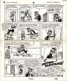 Seron, Pierre - 1 Original page - Les Petits Hommes T 2 - Des petits Hommes au Brontoxique - 1971 | Catawiki