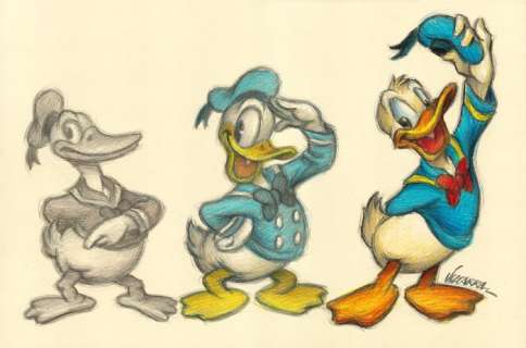 Joan Vizcarra - Donald Duck’s Evolution - Original Drawing - 48 x 32 cm | Catawiki