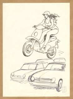 Manara, Milo - 1 Original drawing - Motocyclette | Catawiki