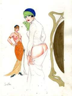 Leone Frollo - 1 Original colour drawing - Watercolor - 1980 | Catawiki