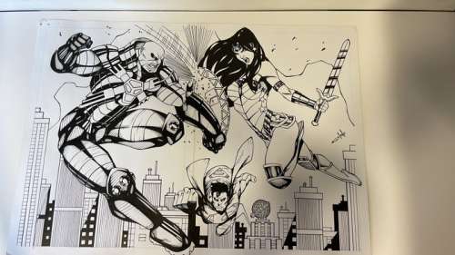 Celino - 1 Original drawing - Superman, Thanos, Wonder Woman | Catawiki