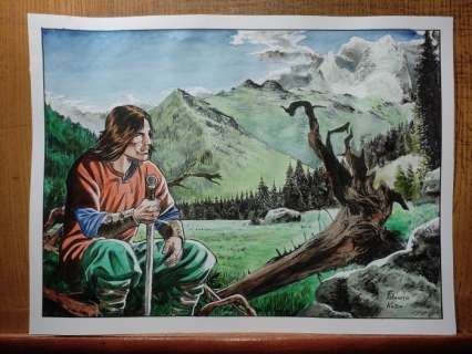 Russo, Fabrizio - 1 Original colour drawing - Thorgal - tribute - 2024 | Catawiki