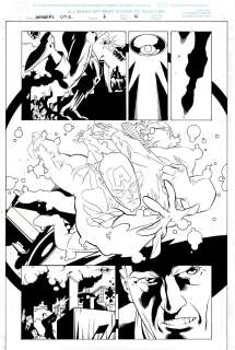 Derec Aucoin Walden Wong - Avengers United They Stand #6 P 4 Semi-Splash (Captain America Leaps & Saves a Man!) 1999