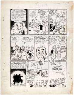 "PEP COMICS" #33 ORIGINAL BOB MONTANA "ARCHIE" COMIC PAGE ART. | Hake’s