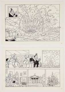 Studio Vandersteen/Luc Morjaeu - Suske en Wiske. Team Krimson. Originele plaat (p.25). 35 x 49 cm Oost-Indische inkt. 2020. //- Bob…