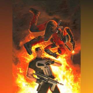 Marvel Comics - Framed Hand-Painted Greg Hildebrandt Deadpool vs. The Punisher No. 1 Variant Cover Artwork | Propstore