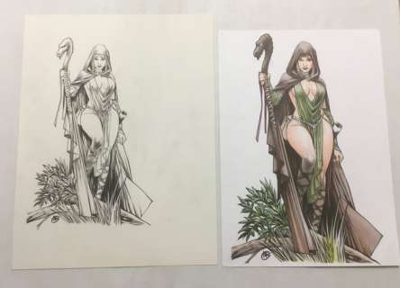 Genzianella, Nicola - 2 Original drawing - La magicienne - 2023 | Catawiki