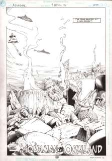 Bob Dvorak, Ken Hooper - Aquaman #1 P.22 - End Splash Atlantis Destroyed - 1991 - Signed